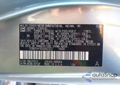 2005 Toyota Tundra Sr5 V8 from USA, damaged, VIN 5TBBT44105S462372